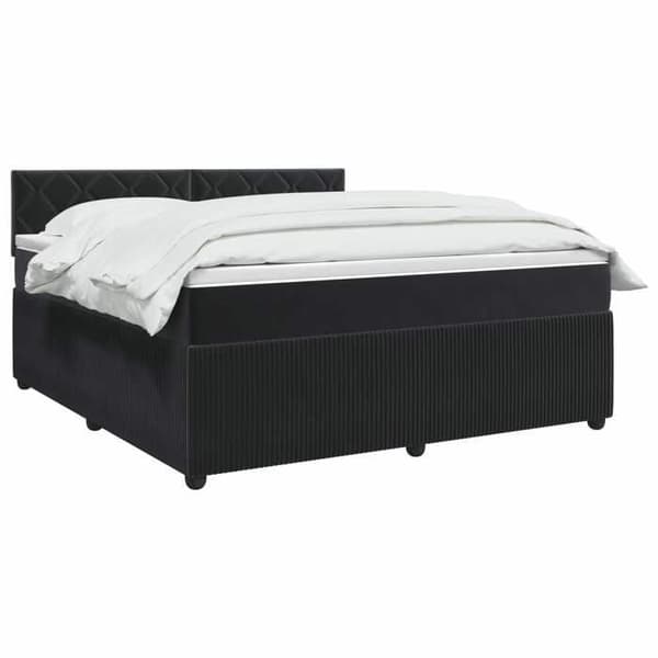 Maison Exclusive - Sängbox med madrass Svart 140 x 200 cm Sammet