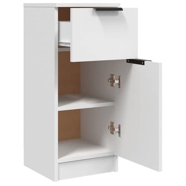 Maison Exclusive - Buffeter 2 stk hvid 30x30x70 cm ingeniørtræ