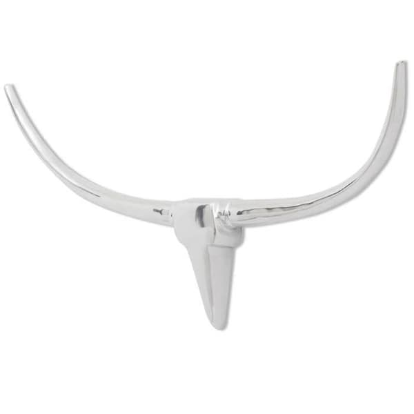 Maison Exclusive - Väggdekoration tjurhuvud Aluminium Silver 96 cm Silver