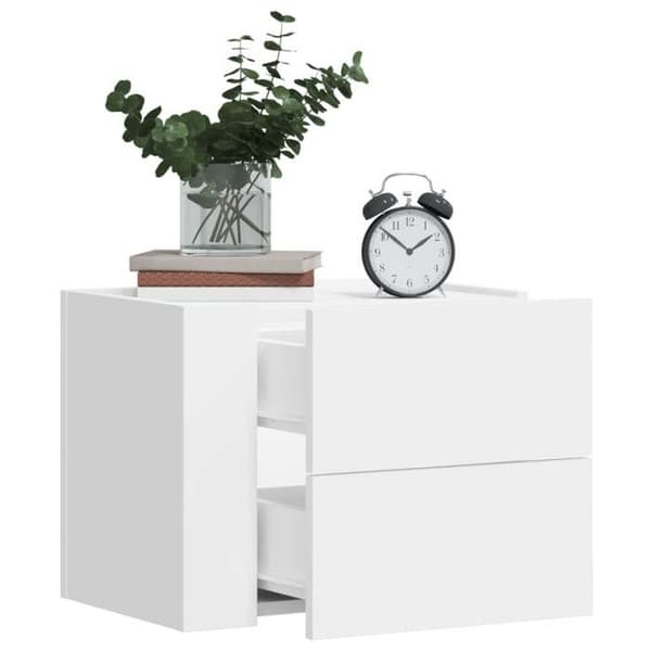 Maison Exclusive - Väggmonterad sängbord vit 45x30x35 cm