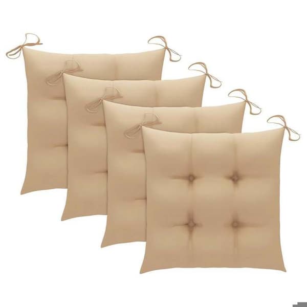 Maison Exclusive - Fällbara stolar med beige kuddar, 3 delar, i massivt teak beige