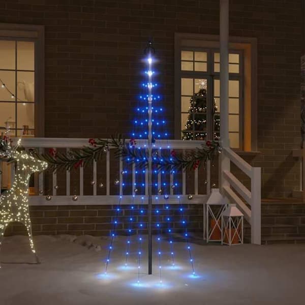 Maison Exclusive - Joulukuusi lipputangossa 108 sinistä LED-valoa 180 cm