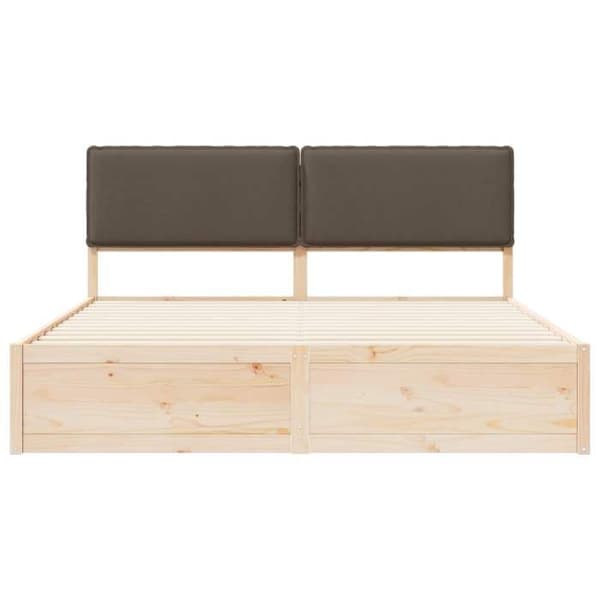 Maison Exclusive - Vuodekehys pehmustetulla päädyllä, taupe 200 x 200 cm Mol