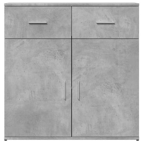 Maison Exclusive - Buffet 2 stk grå beton 79x38x80 cm ingeniørtræ