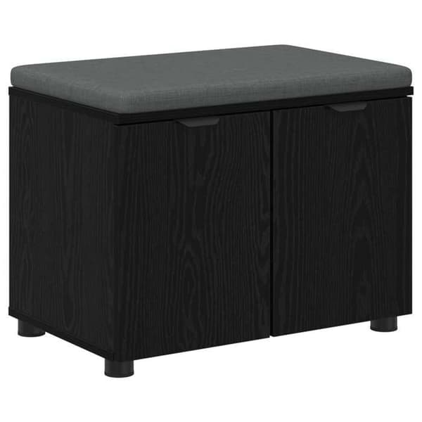 Maison Exclusive - Entréebænk med pude, Sort Eg 60 x 38 x 46 cm