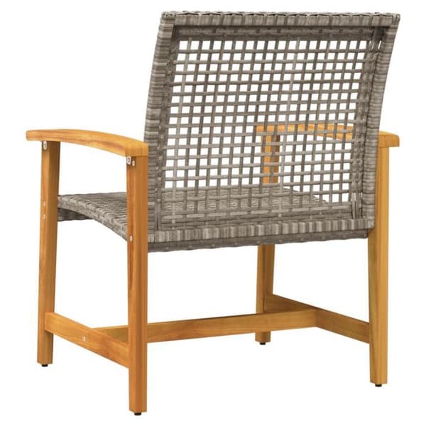 Maison Exclusive - Trädgårdsstolar set om 2 grå vävd resin och akaciaträ Grå