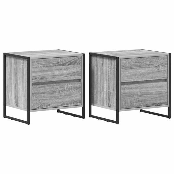 Maison Exclusive - Yöpöytä 2 kpl Harmaa Sonoma 50 x 39,5 x 50 cm