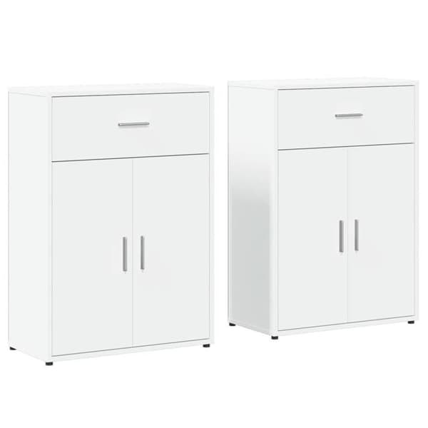 Maison Exclusive - Bufféer 2 st vit 60x30x84 cm ingenjörsträ