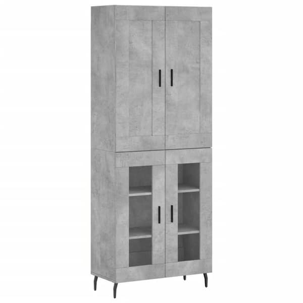 Maison Exclusive - Buffé hög Grå betong 69,5x34x180 cm Ingenjörsträ