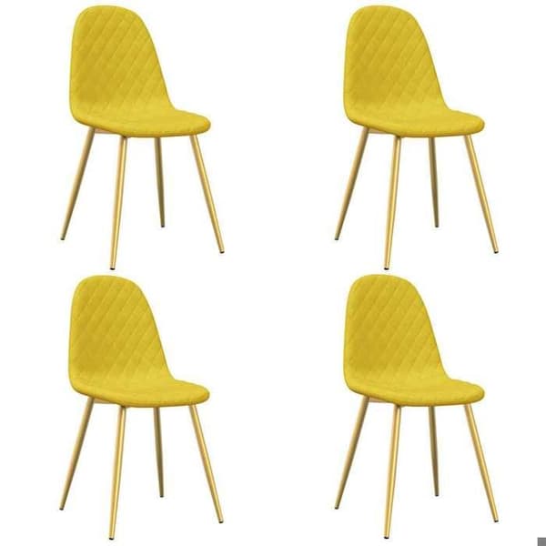 Maison Exclusive - Spisestole sæt af 4 Sennepsgul Velour