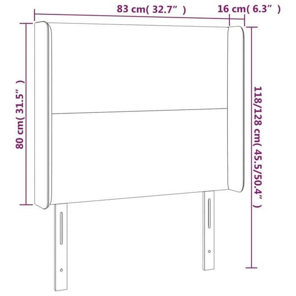 Maison Exclusive - LED Hovedgærde Grå 83x16x118/128 cm Syntetisk Læder