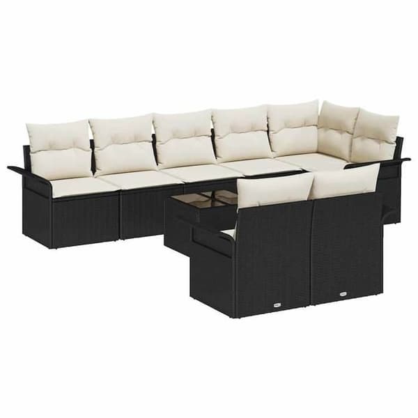 Maison Exclusive - 9 stk. have-sofa sæt i sort polyrotin