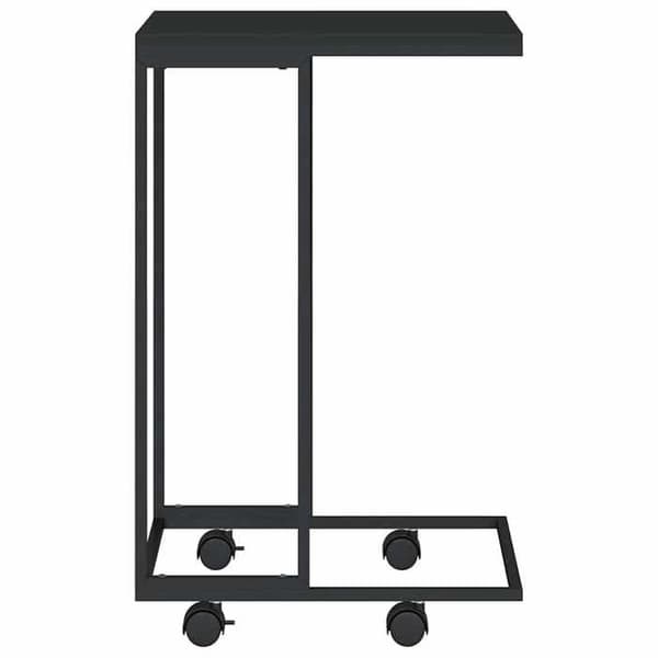 Maison Exclusive - Sidebord med hjul Sort 40x30x63,5 cm Ingeniørtræ