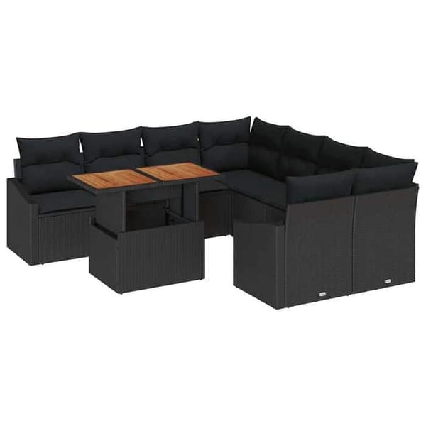 Maison Exclusive - 9 stk. have-sofa sæt i sort poly rattan