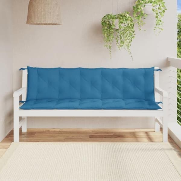 Maison Exclusive - Bänkdynor för trädgård, set om 2, blandad blå tyg