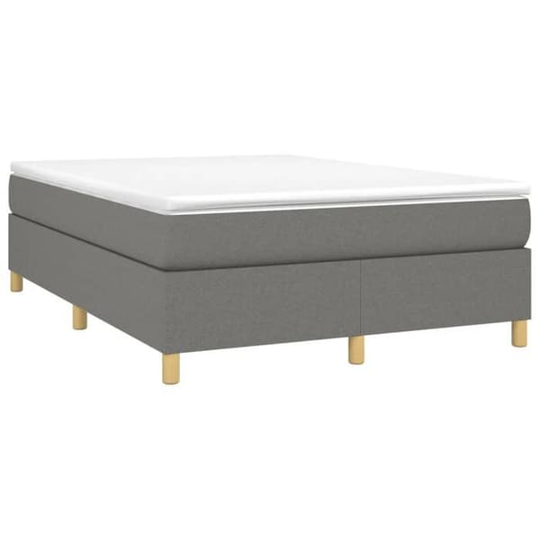 Maison Exclusive - Tummanharmaa sänkyrunko, jossa on sälepohja 140x190 cm kangas mörkgrå