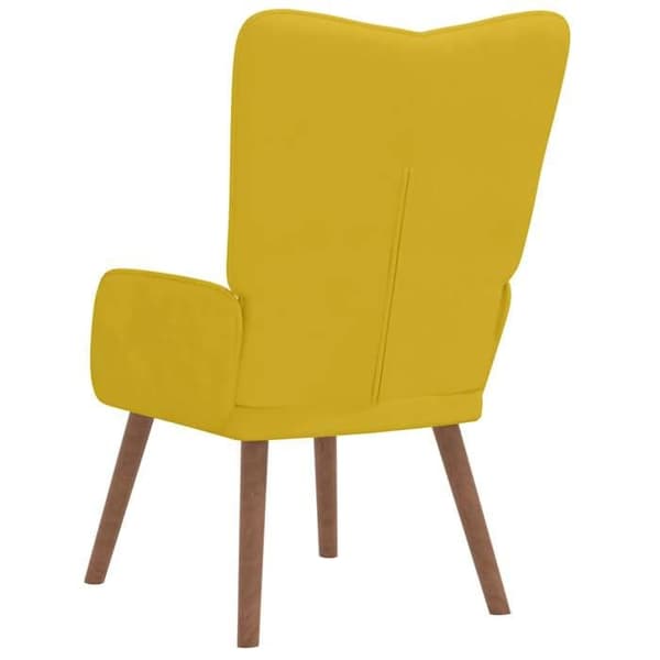 Maison Exclusive - Stol til afslapning i sennepsgul velour