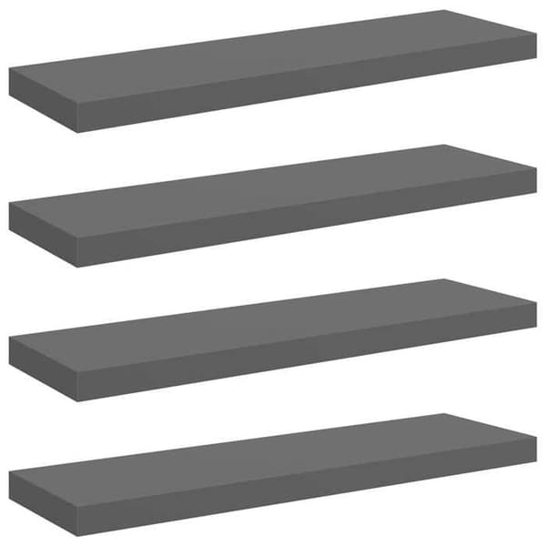 Maison Exclusive - Kelluva seinähylly 4 kpl Harjattu harmaa 80x23,5x3,8 cm MDF Glänsande grå