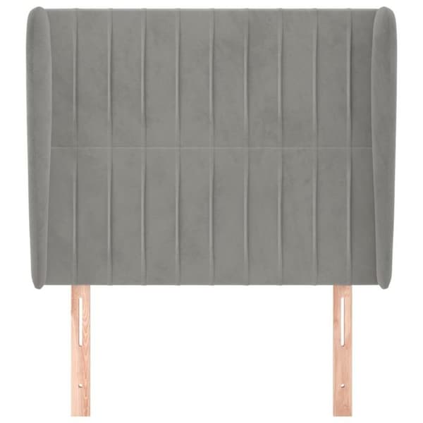 Maison Exclusive - Pääty, jossa korvat, Vaaleanharmaa 103x23x118/128 cm Sametti Ljusgrått