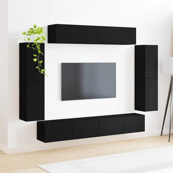 Maison Exclusive - TV-möbel 8 delar Svart