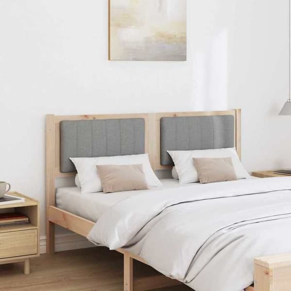Maison Exclusive - Klädd sänggavel i brunt massivt trä