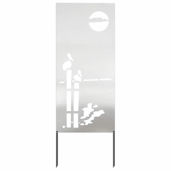Trädgårdsskärm - EXKLUSIV HEM - Silverfretwork - 50 x 140 cm - Matt stål - Väderbeständig Silver