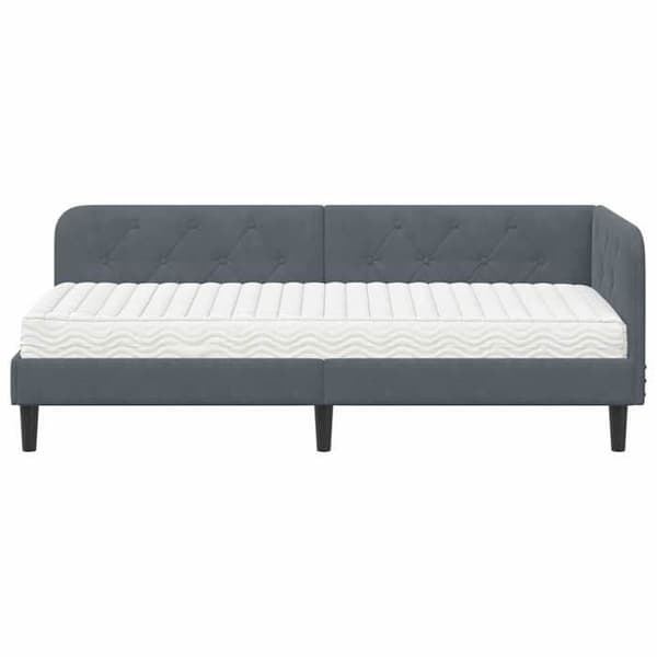 Maison Exclusive - Mörkgrå hörnsängram 80 x 200 cm Sammet