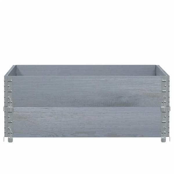 Jardinière - MAISON EXCLUSIVE - pinnoitettava - massiivipuu - 100x100 cm - harmaa grå