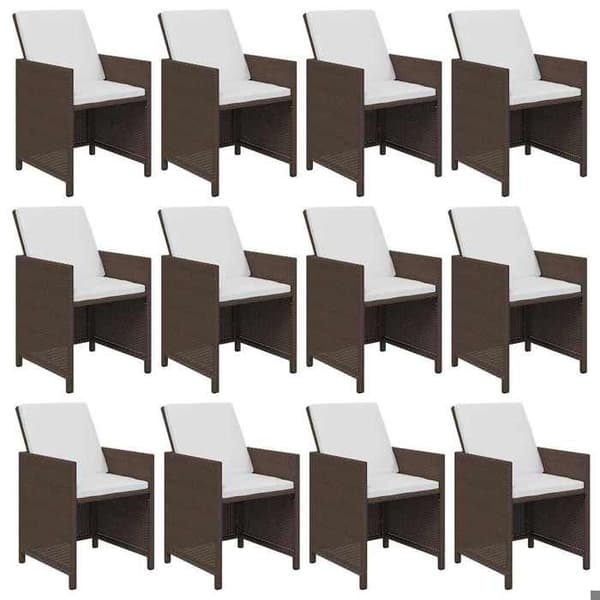Maison Exclusive - Trädgårdsset med kuddar 13 delar Flätad resin