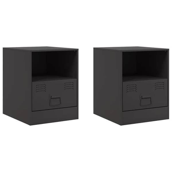 Maison Exclusive - Natborde 2 stk sort 34,5x39x44 cm stål