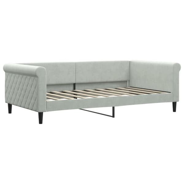 Maison Exclusive - Ljusgrå dagbädd 100x190 cm i sammet Ljusgrått