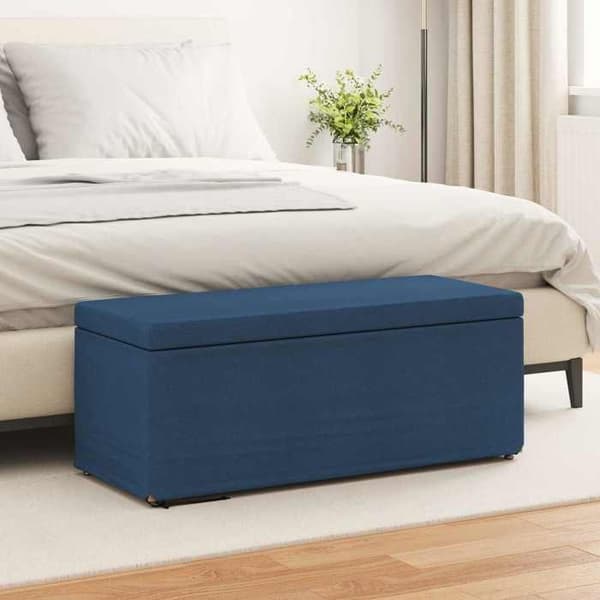 Taburett - EXKLUSIV HEM - 101 x 41 x 40 cm - Blå - Tyg - Laminatträ Blå