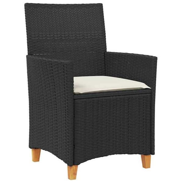 Maison Exclusive - 9 pc have spisebordssæt i sort polyrotin Svart