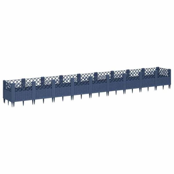Maison Exclusive - Blomlåda med blågrå pinnar 363,5x43,5x43,5 cm PP