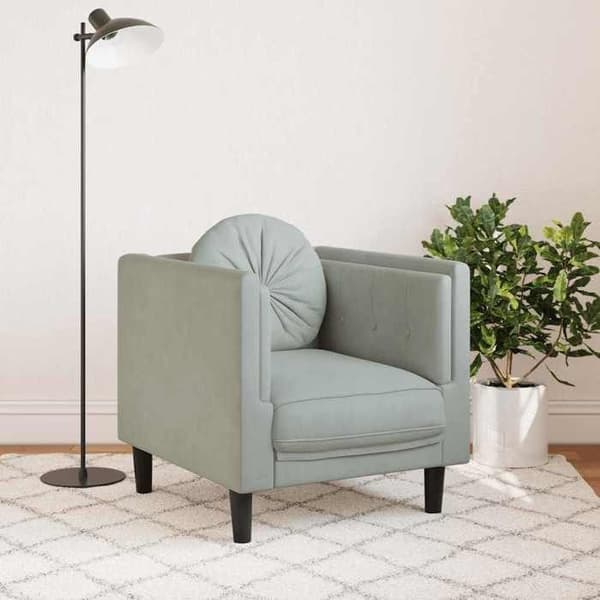 Maison Exclusive - Stol med lys grå velourpude