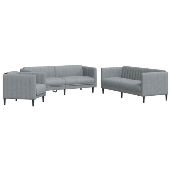 Maison Exclusive - 3-delad soffa i ljusgrått tyg Ljusgrått