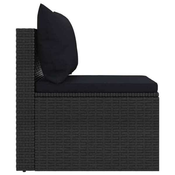 Havemøbel - EKSKLUSIVT HUS - Central sofa 2 dele - Sort - Vævet harpiksmateriale - Stålramme Svart