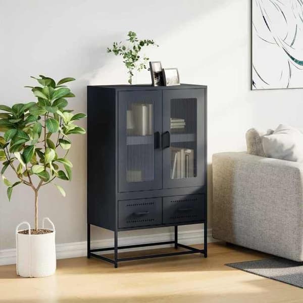 Maison Exclusive - Buffé hög antracit 68x39x111,5 cm stål