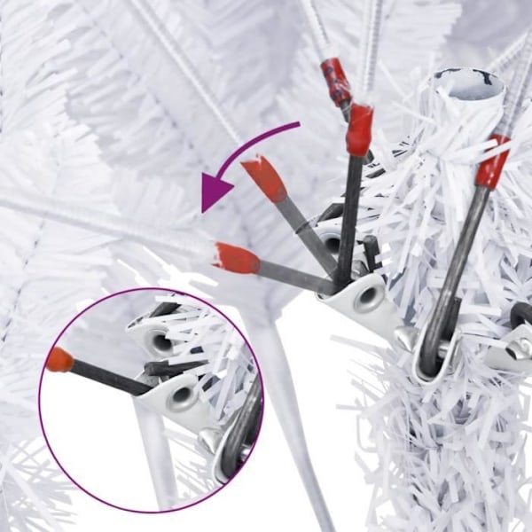 Hængslet kunstigt juletræ med hvidt stativ 150 cm13 [cm] Vit