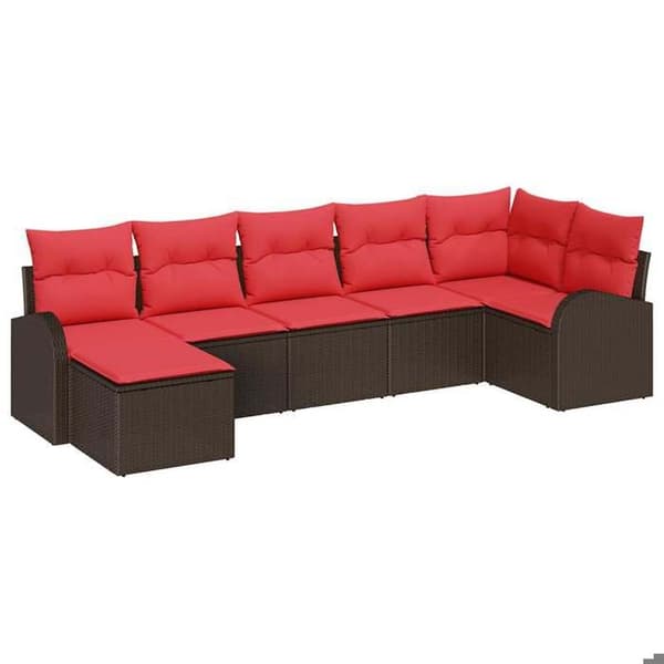 Maison Exclusive - 7-delars trädgårdsoff-set Brun