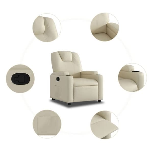 Maison Exclusive - Læderlook hvilestol i creme