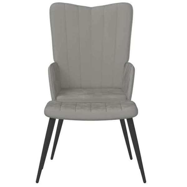 Maison Exclusive - Avkopplingsstol med fotstöd Ljusgrå Sammet Ljusgrått