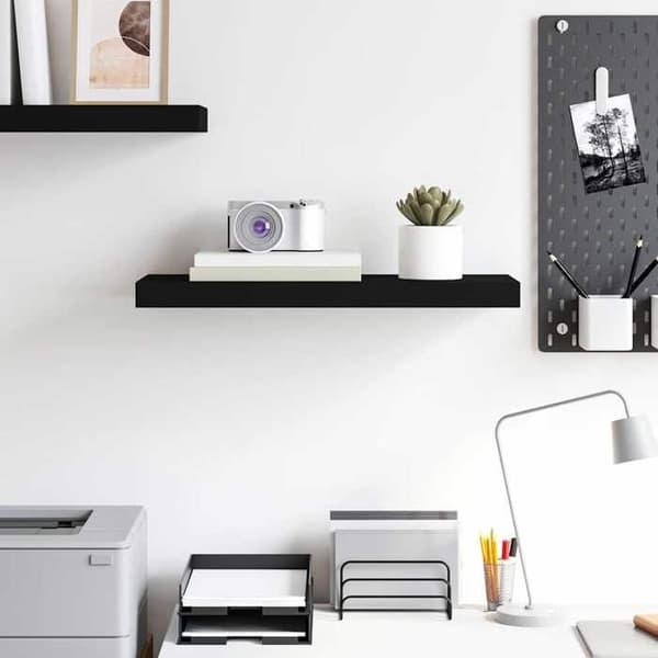 Maison Exclusive - Musta kelluva seinähylly 60x23,5x3,8 cm MDF Svart