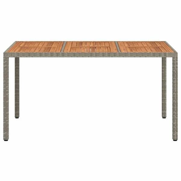 Trädgårdsbord - EXKLUSIV HEM - 150x90x75 cm - UV-beständig poly rattan - Pulverlackerad stålram - Rektangulär grå Grå
