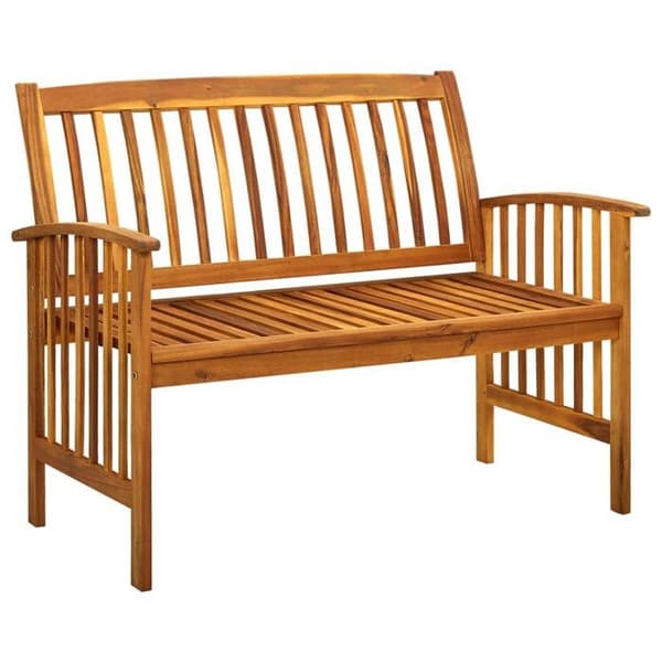 Maison Exclusive - Bænk til haven med pude 119 cm Solid akacietræ mörkgrå (kudde)