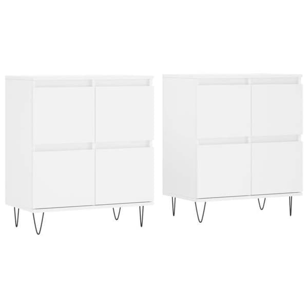 Maison Exclusive - Buffeter 2 stk hvidt ingeniørtræ