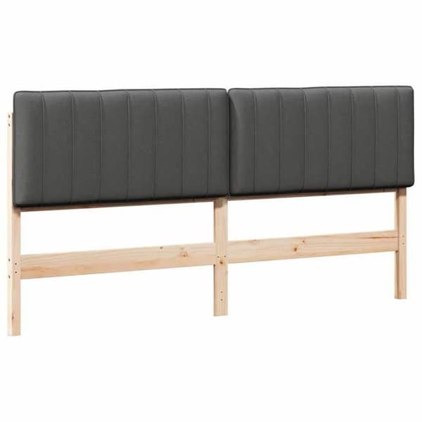 Maison Exclusive - Klädd sänggavel Brun och mörkgrå 200 cm Massivt trä