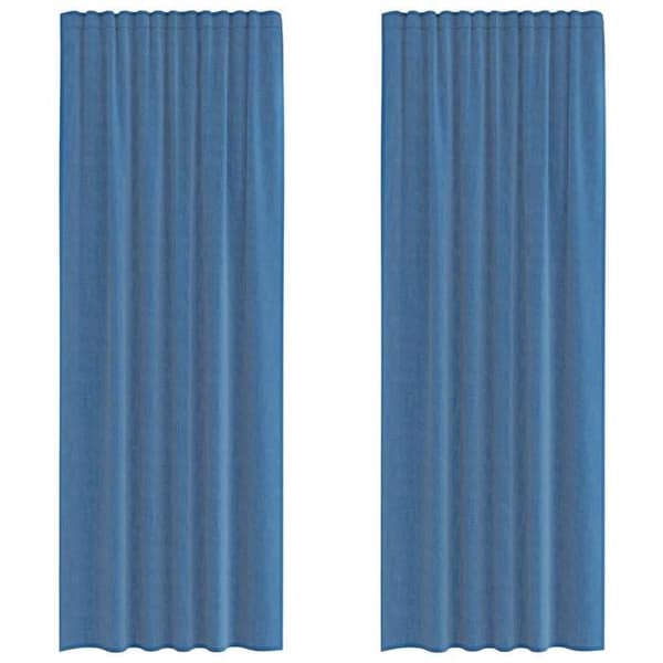 Voilage - MAISON EXCLUSIVE - 2 stk - Passe-tringle - 100% polyester - Kongeblå kungsblå