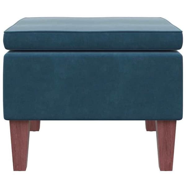 Maison Exclusive - Skammel med ben i træ Blå Velour