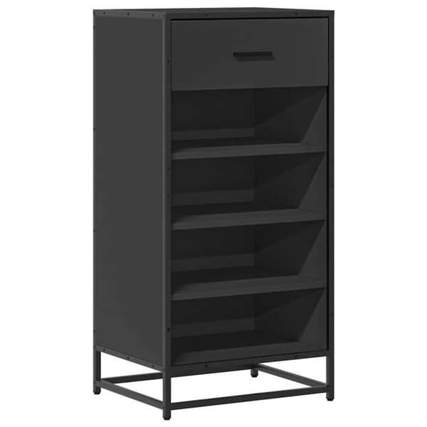 Maison Exclusive - Skohylde sort 48x38x97,5 cm ingeniørtræ